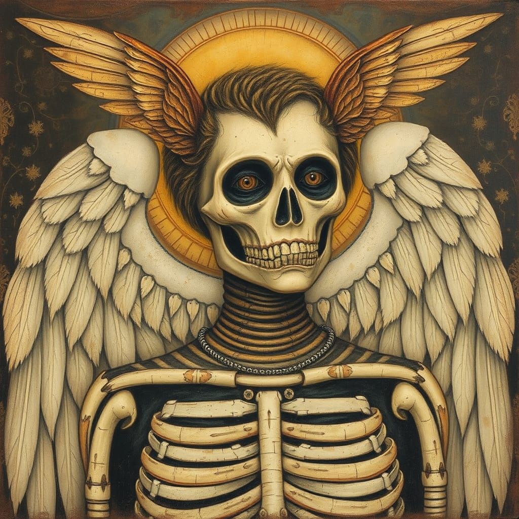 Diabolical Angel: Encaustic Mummy Portrait