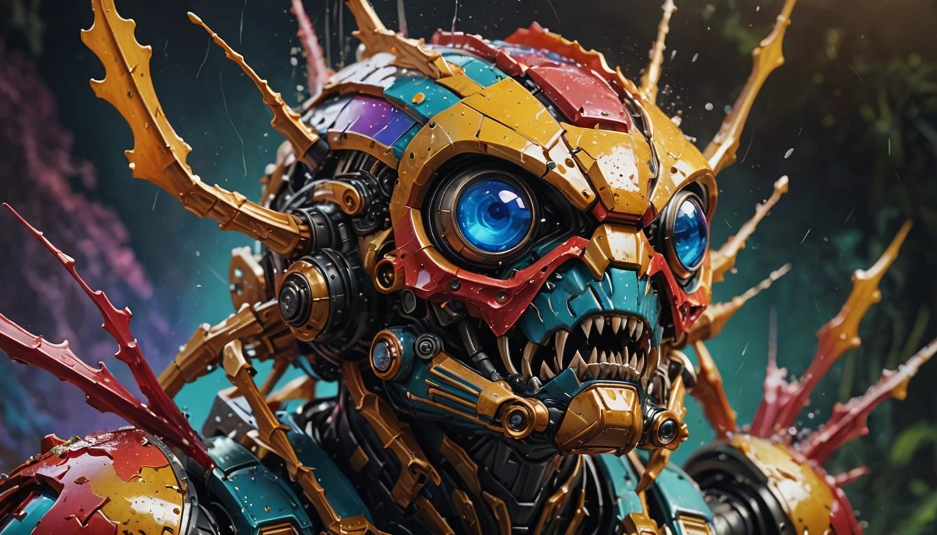 Hyperrealistic Cypriniforme Invader Concept Art