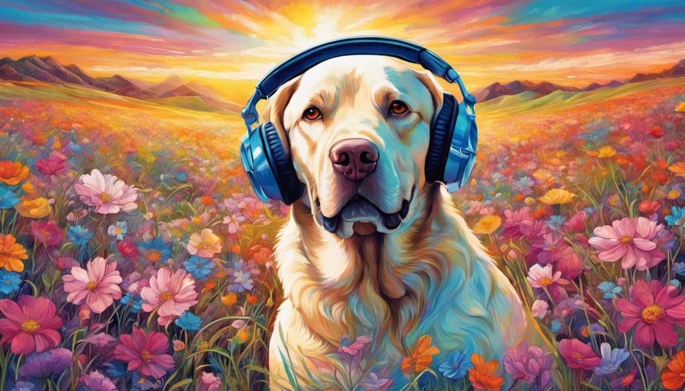 Diamond Dog Listens to Music in Cosmos Field