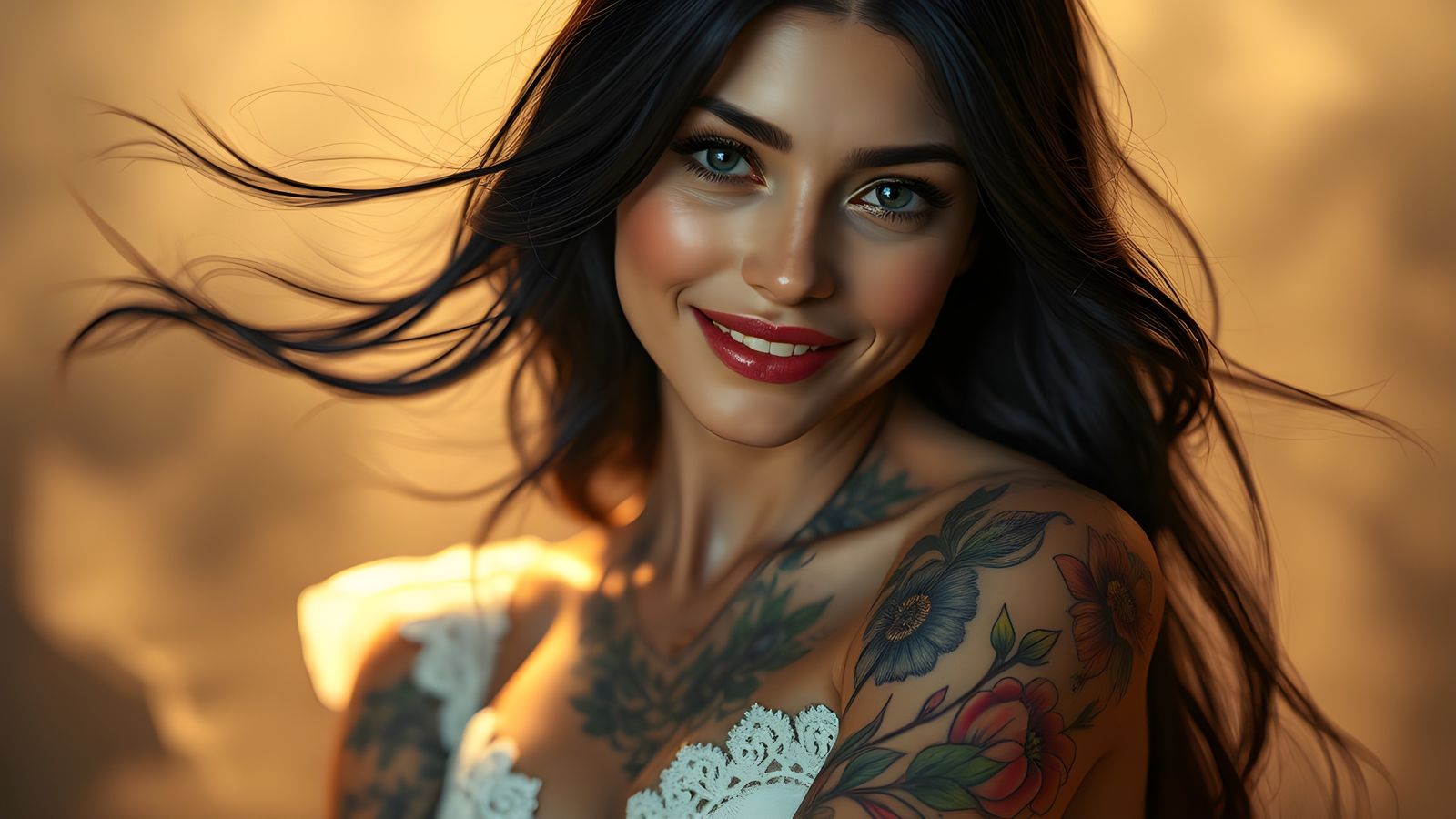 Ethereal Woman Portrait in Digital Painting Style