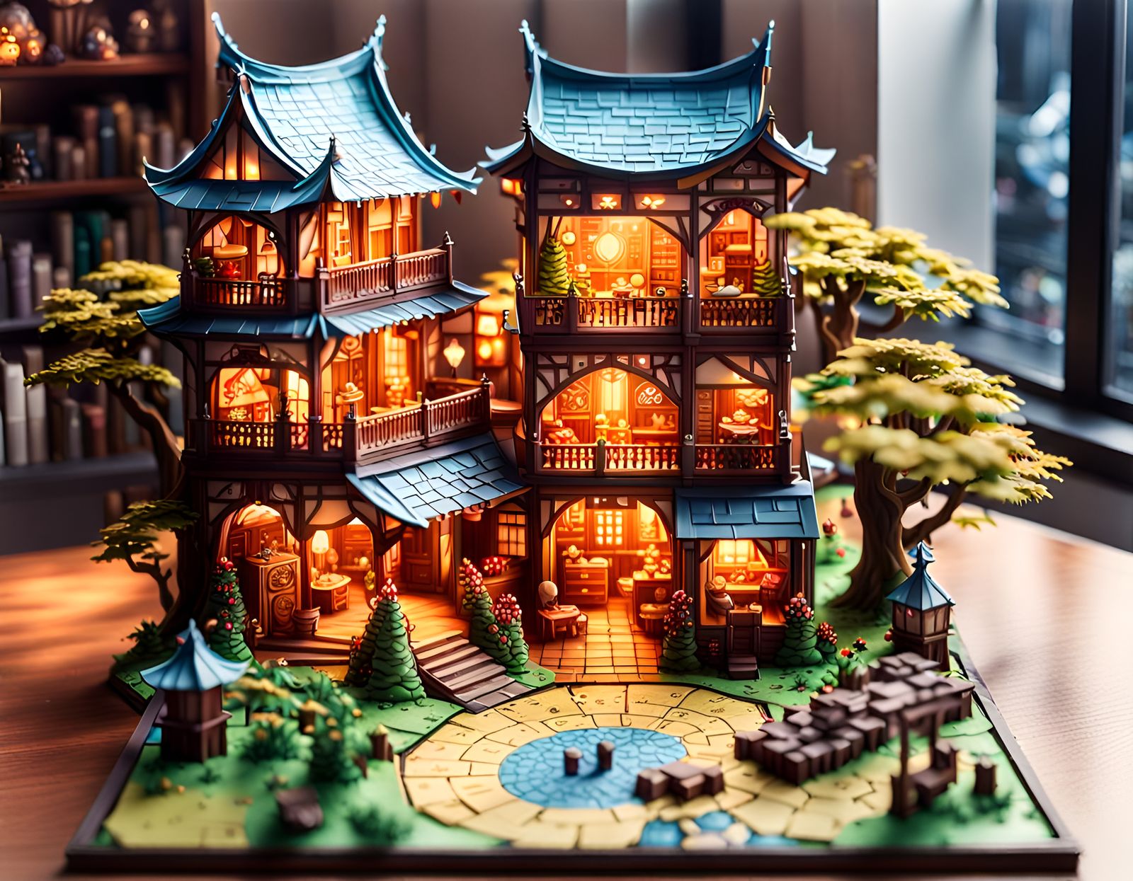 Fantasy Board Game Diorama in Anime Style