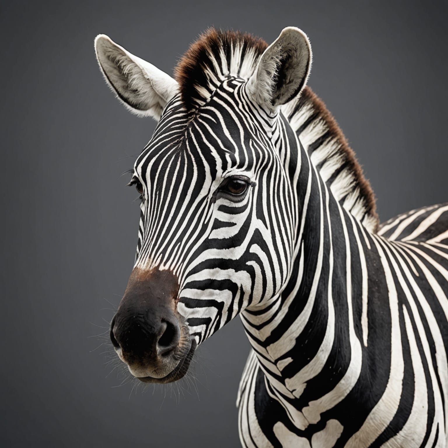 Albino Zebra: A Striking AI-Generated Image