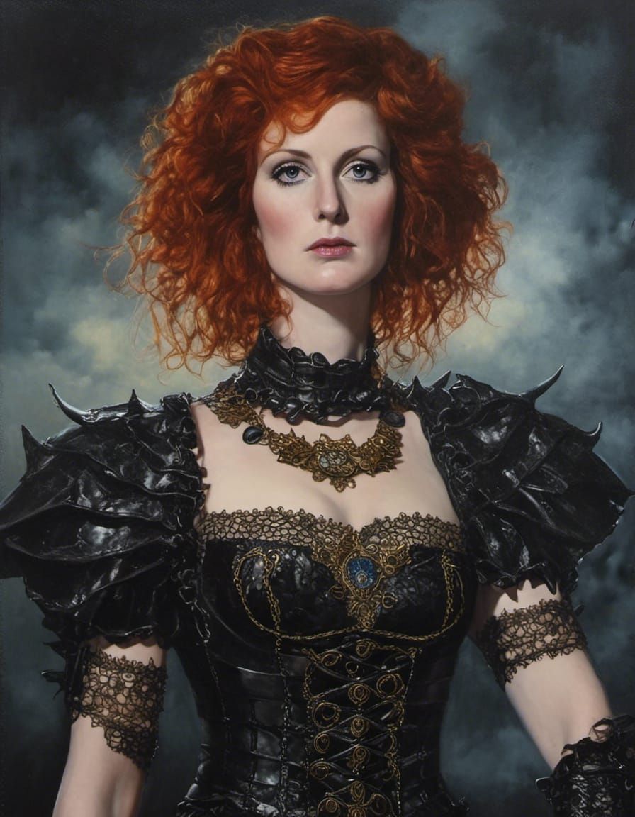 Detailed Portrait of Armored Warrior in Moonlight