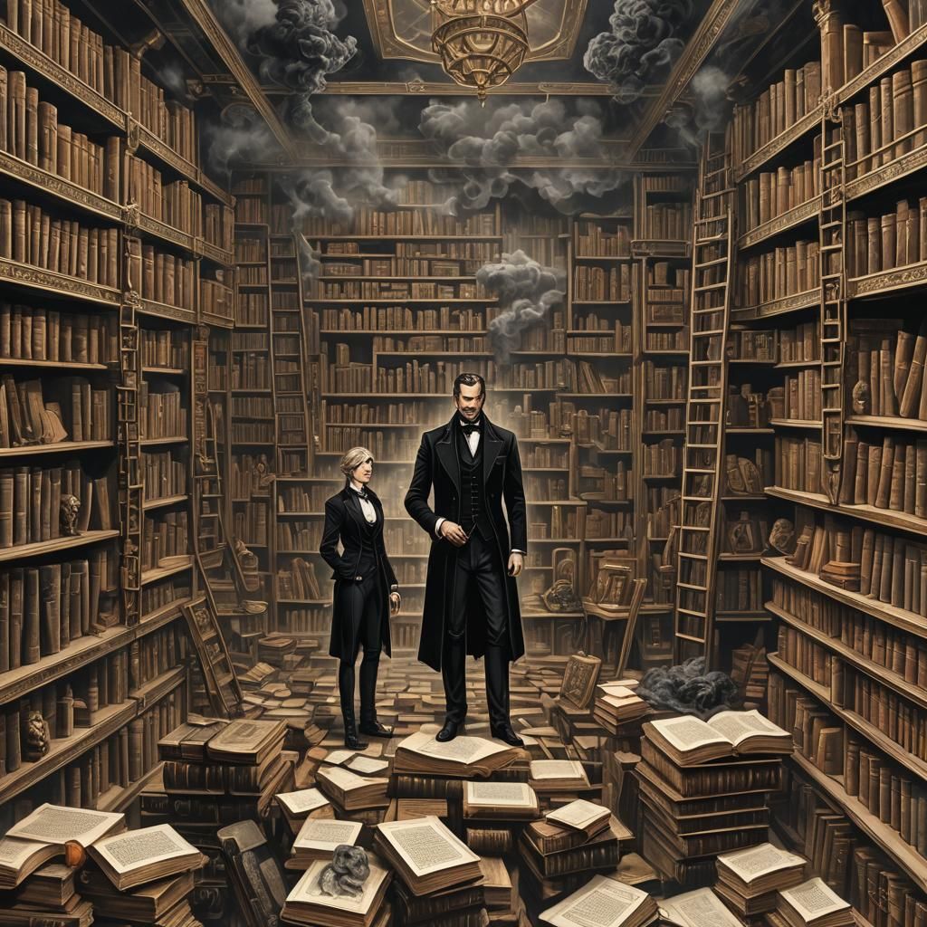 Antique Game Card in Steampunk Library