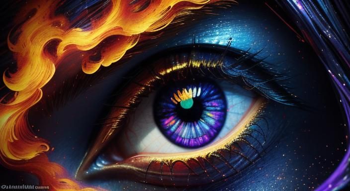 Fauvist Eyes in Smoke and Flames