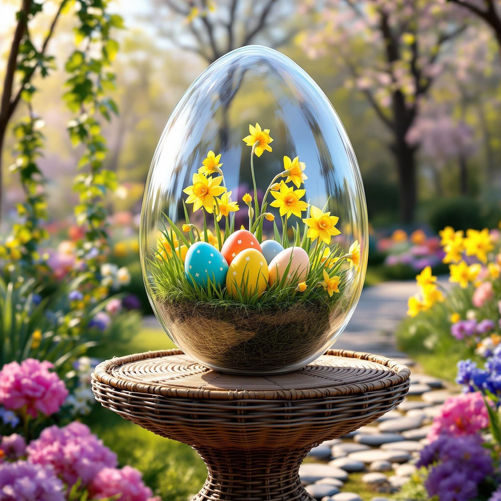 Magical Spring Garden in Vibrant Color