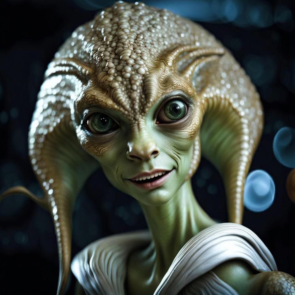 Photorealistic Aliens in Subdued Lighting: Bizarre Art