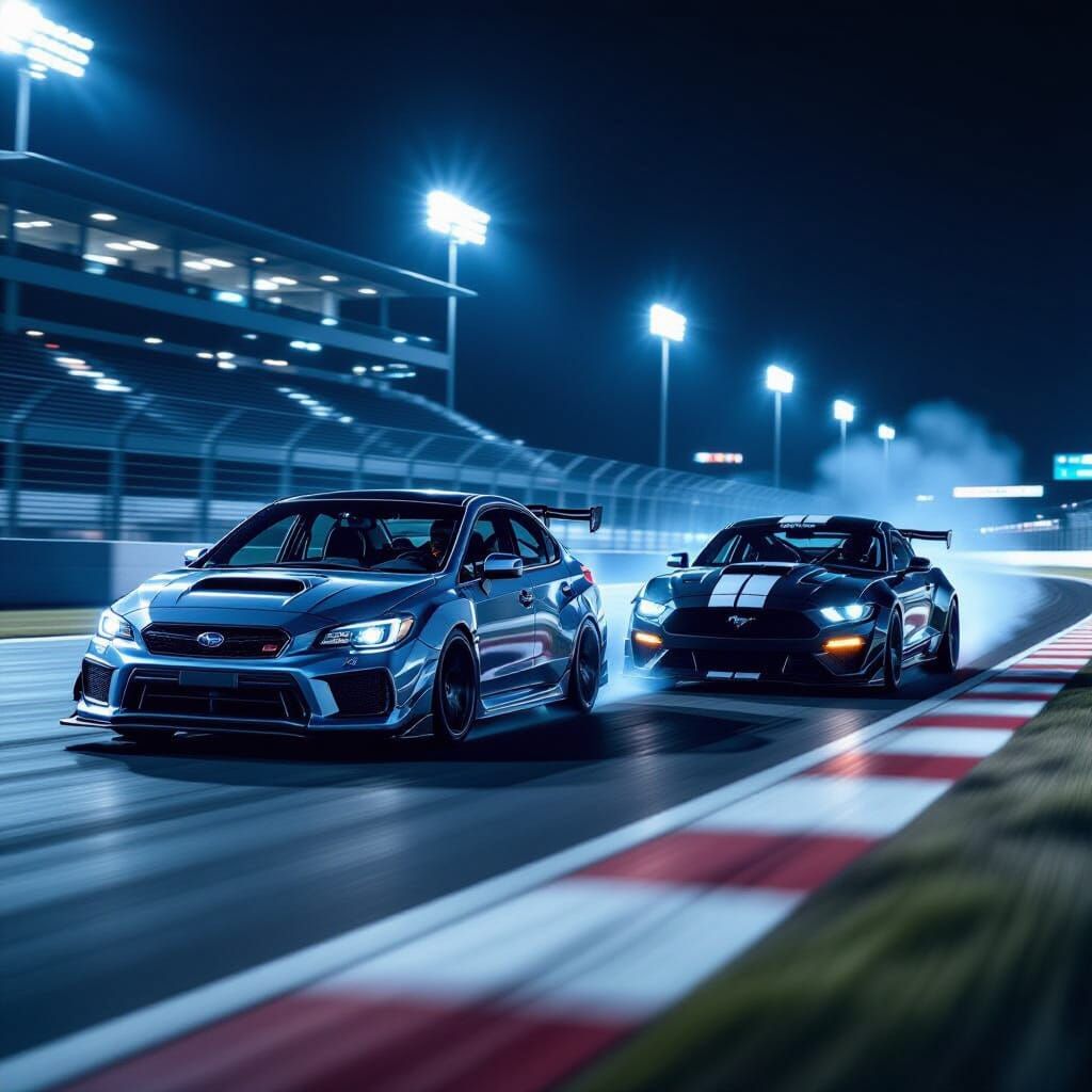 Night Race: Subaru vs. Mustang, Cinematic Style