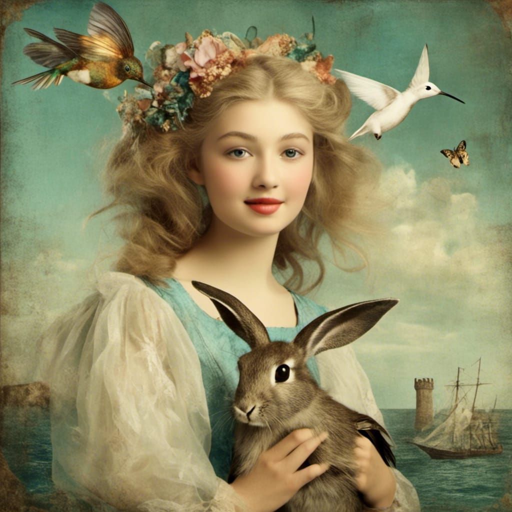 Fairy by the Sea in Art Nouveau Style