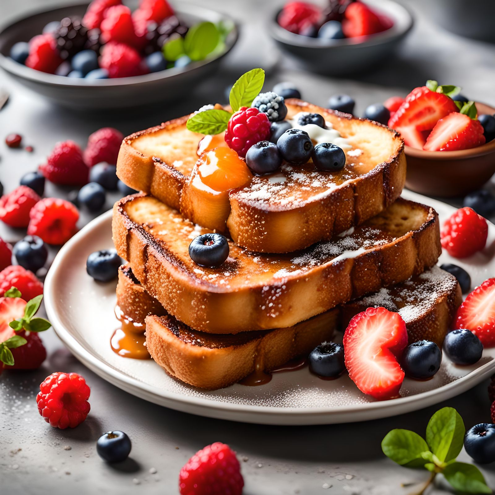French Toast with Berries, Professional Photography
