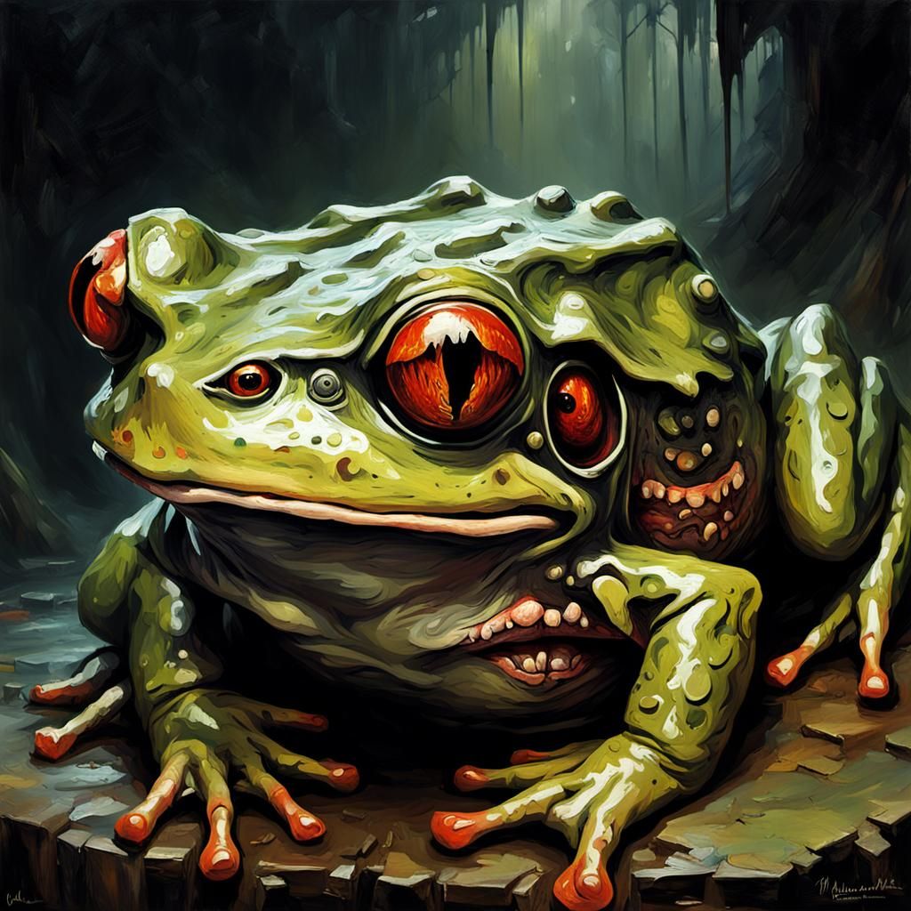 Grotesque Gothic Frog: A Cannibalistic Masterpiece
