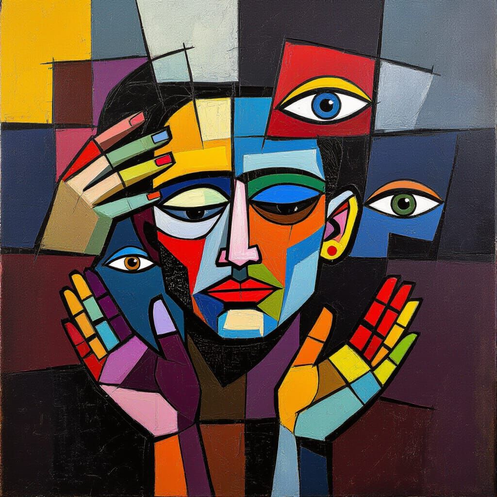 Surreal Body Part Collage as Abstract Oil Painting