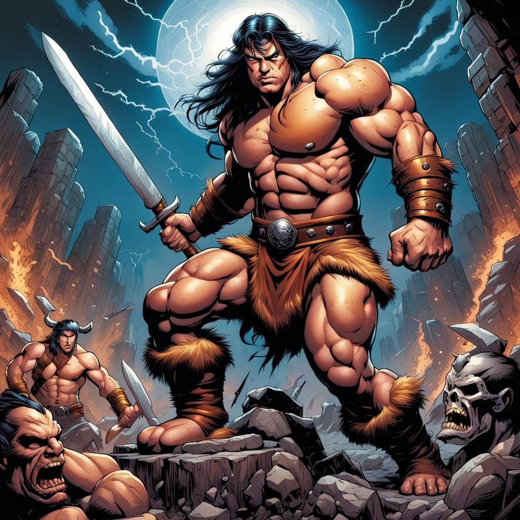 Barbarian Comic Book Art by Brooks and Mumford