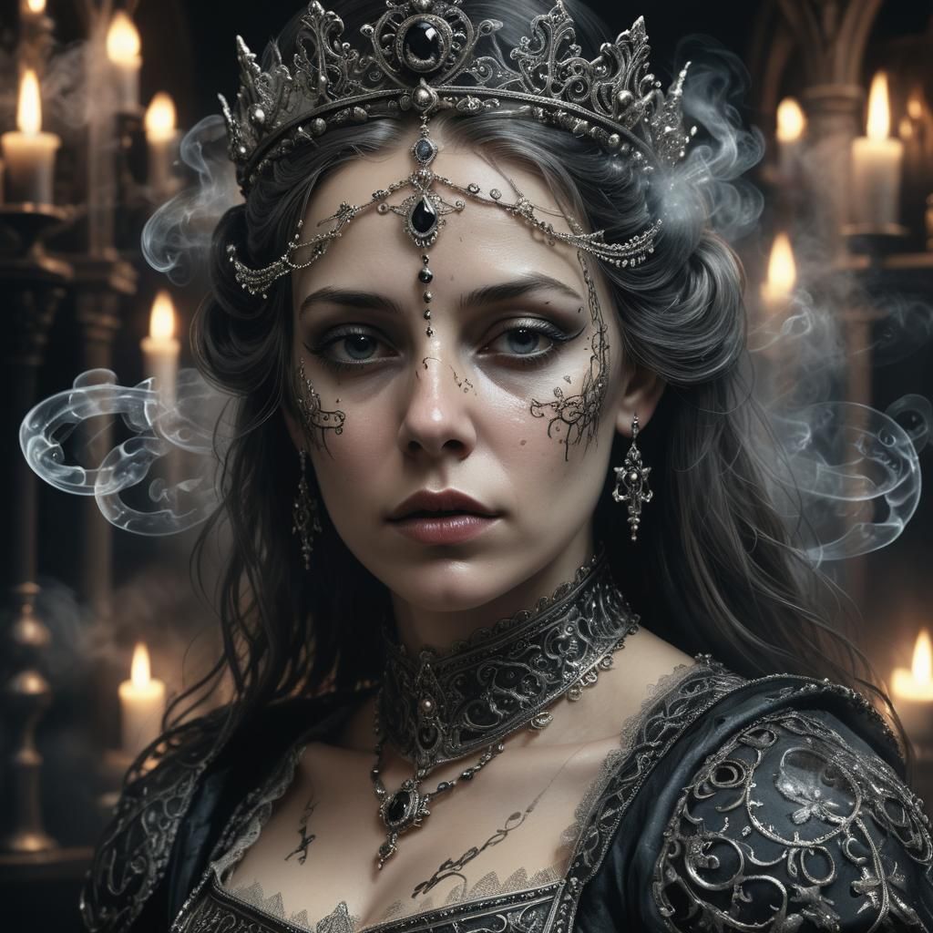 Lucrezia Borgia in Grimdark Biopunk Portrait