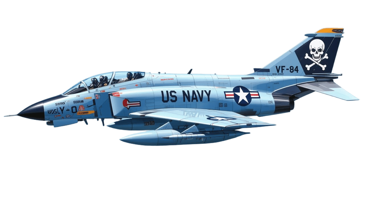 US Navy F-4S Phantom II Jolly Rogers in Flight