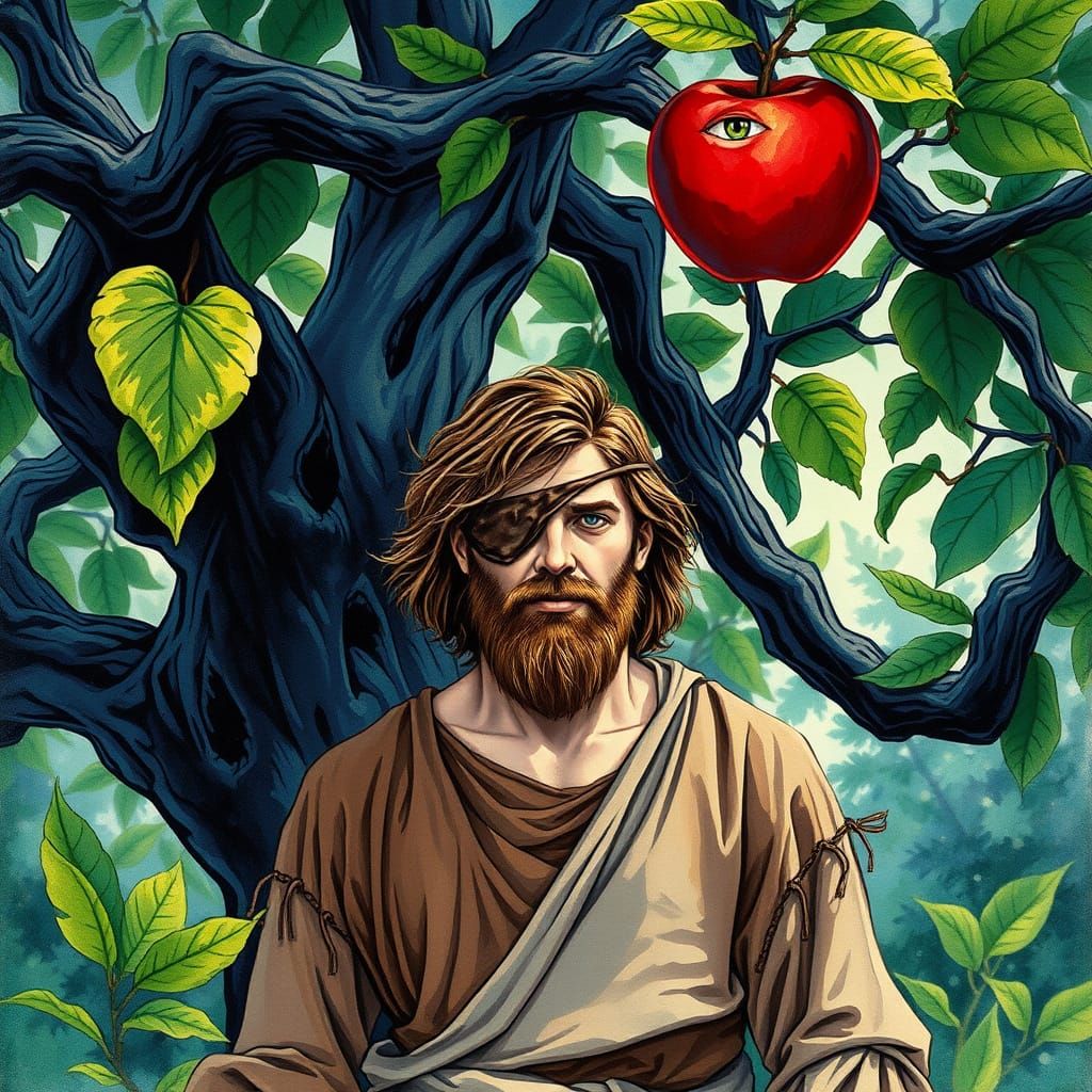 Adam in the Garden of Eden, Surrounded by Foreboding