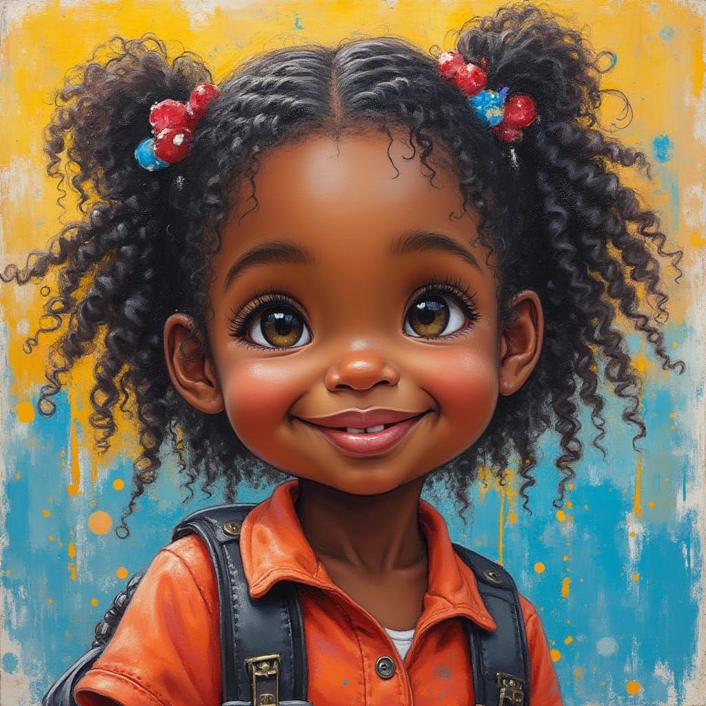 Black Girl Studying Constitution on Citizenship Day