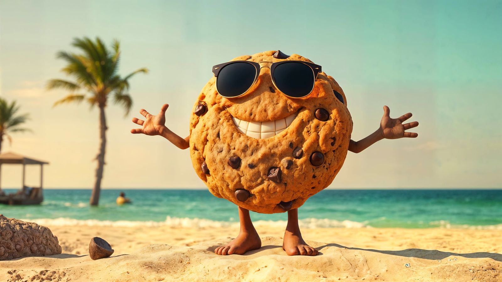 Whimsical Cookie Baking on a Sunny Beach