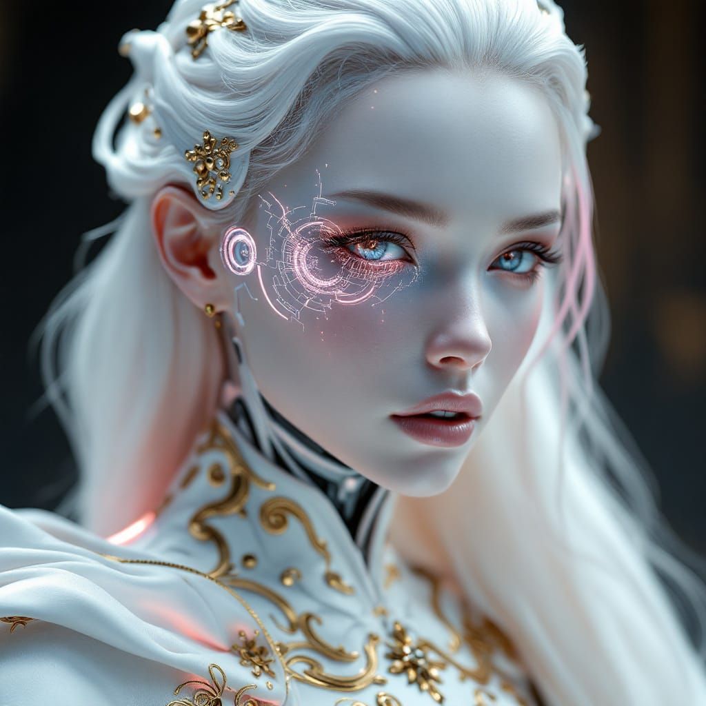 Female Android Princess Portrait in Sci-Fi Fantasy Style