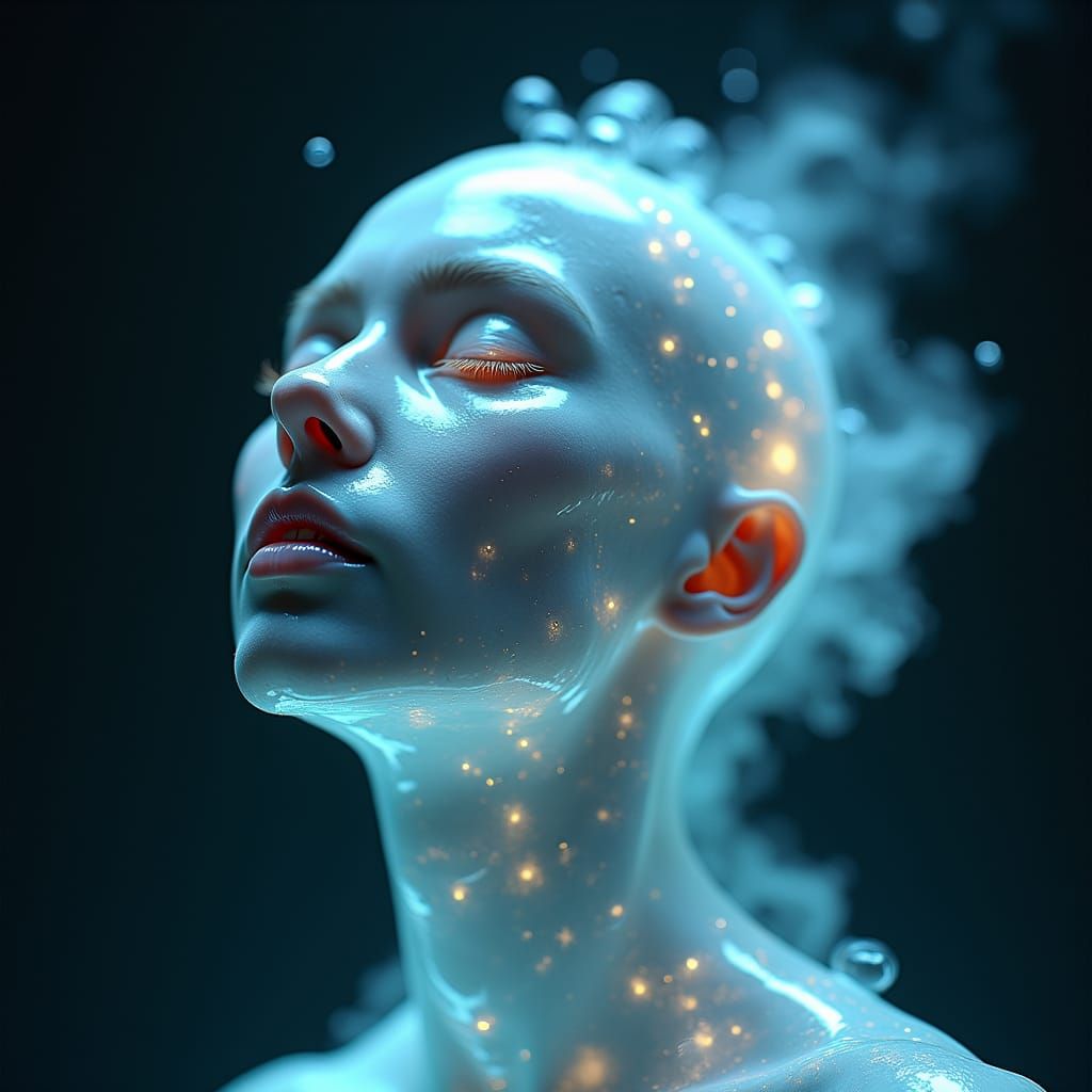 Ethereal Cosmic Entity Birthing Universe Bubbles