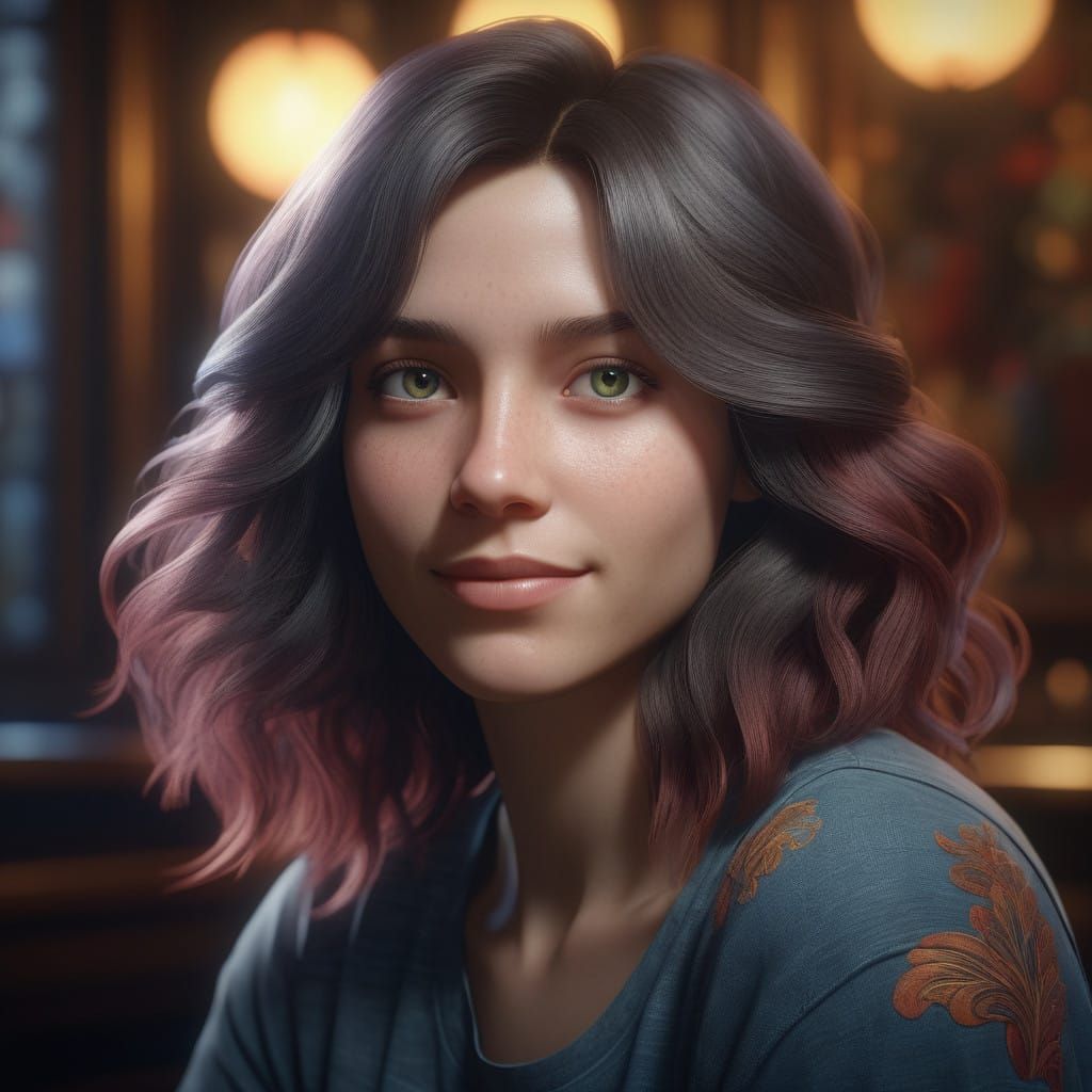 Ethereal Portrait of a Woman in Casual Chic