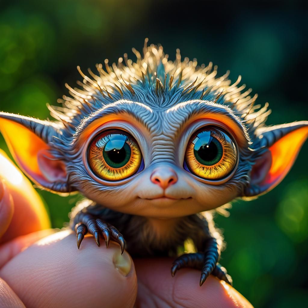 Micro Hobbit on Fingertip: Whimsical Digital Art