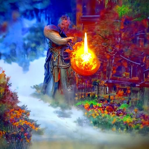 God of Fire Shooting Fireballs