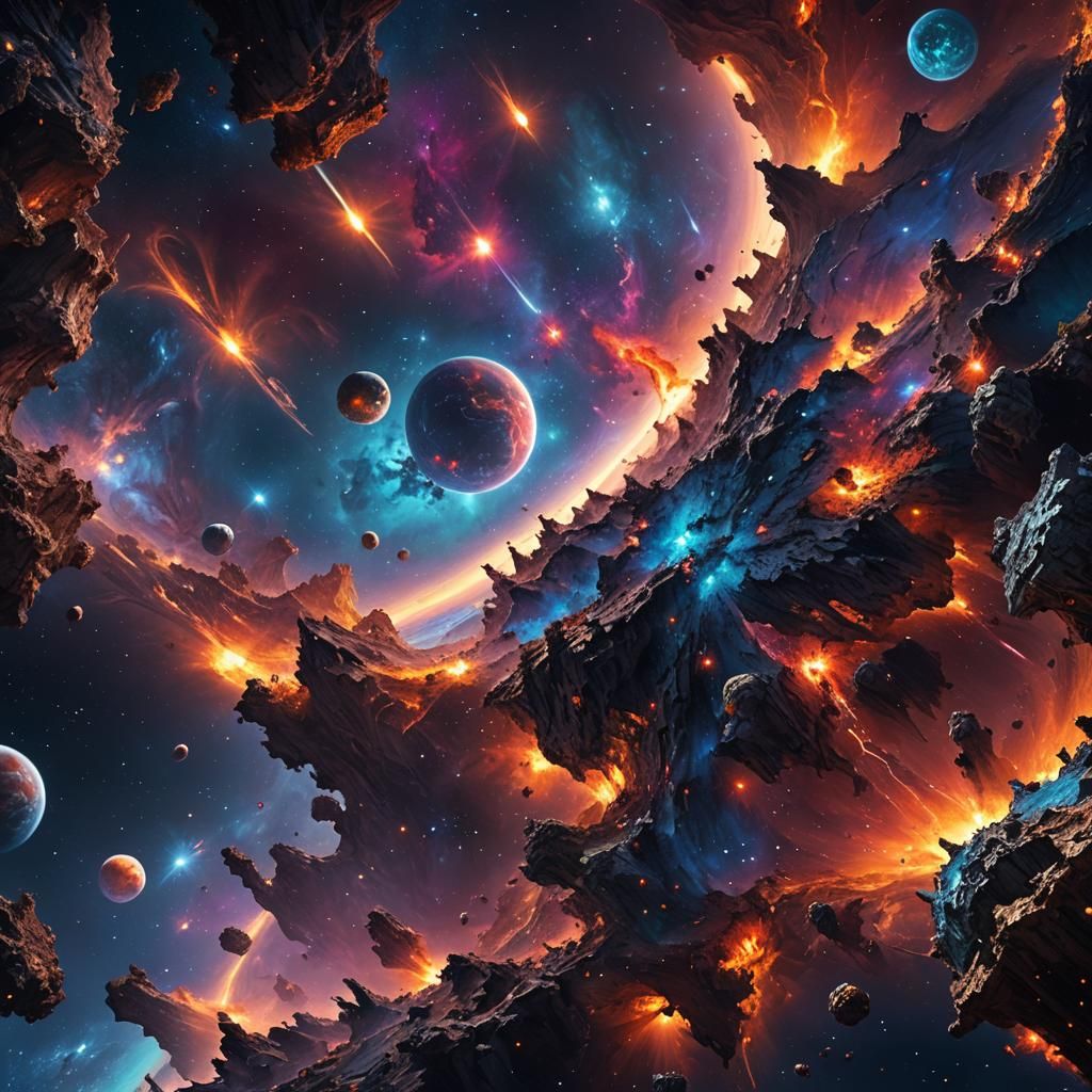 Colorful Galaxy in Detailed Matte Painting Style