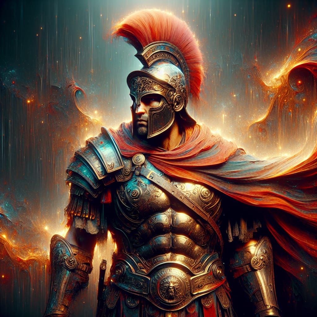 Roman Centurion Concept Art in Matte Painting Style