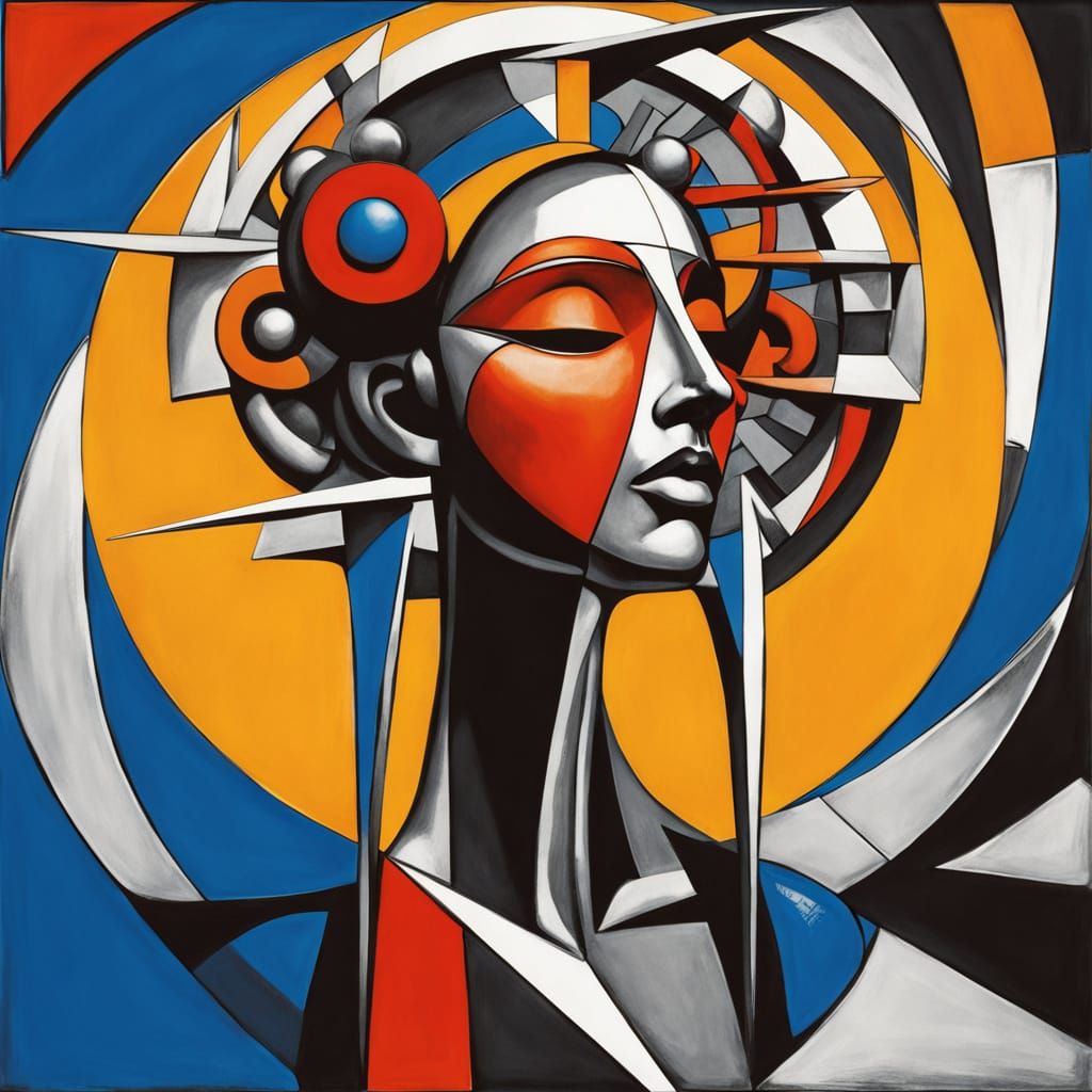 Cyberpunk Prophet in Monochromatic Chrome