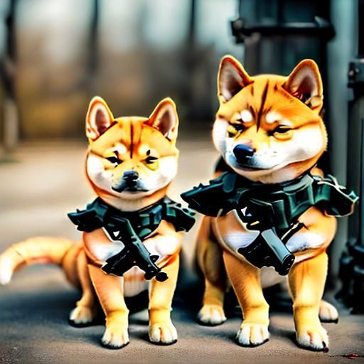 Shiba Inu and Cat Together