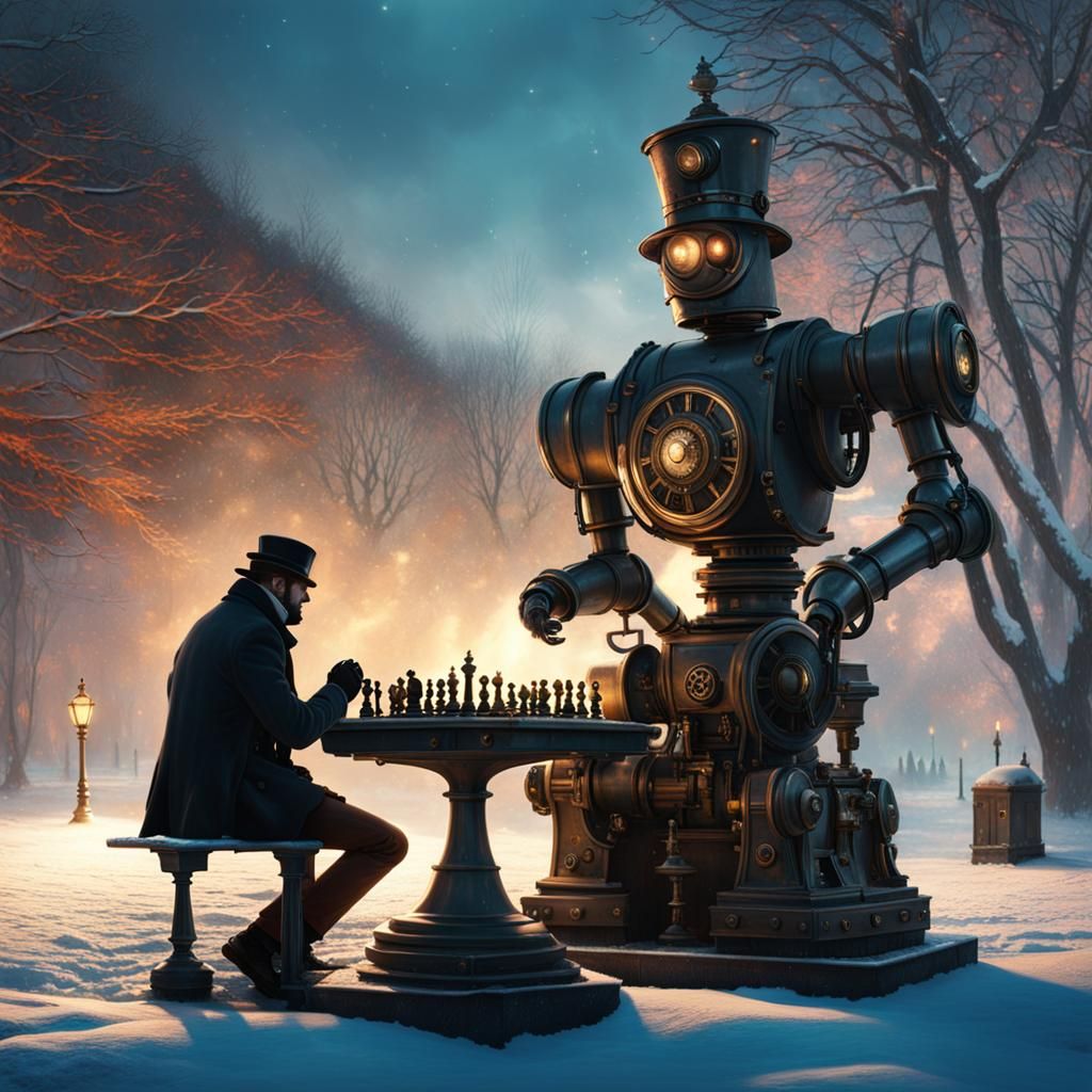 Man vs Steampunk Robot