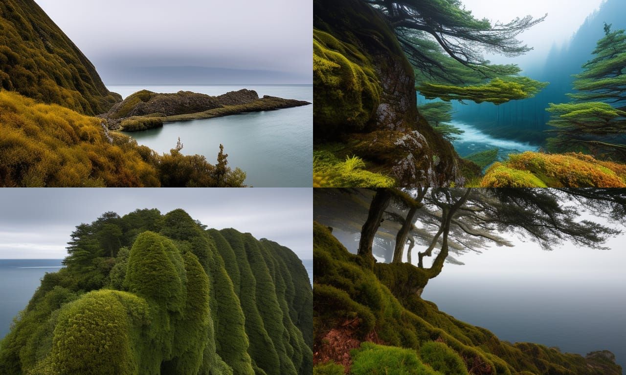Contorted Beech Tree Reaching Over the Sea