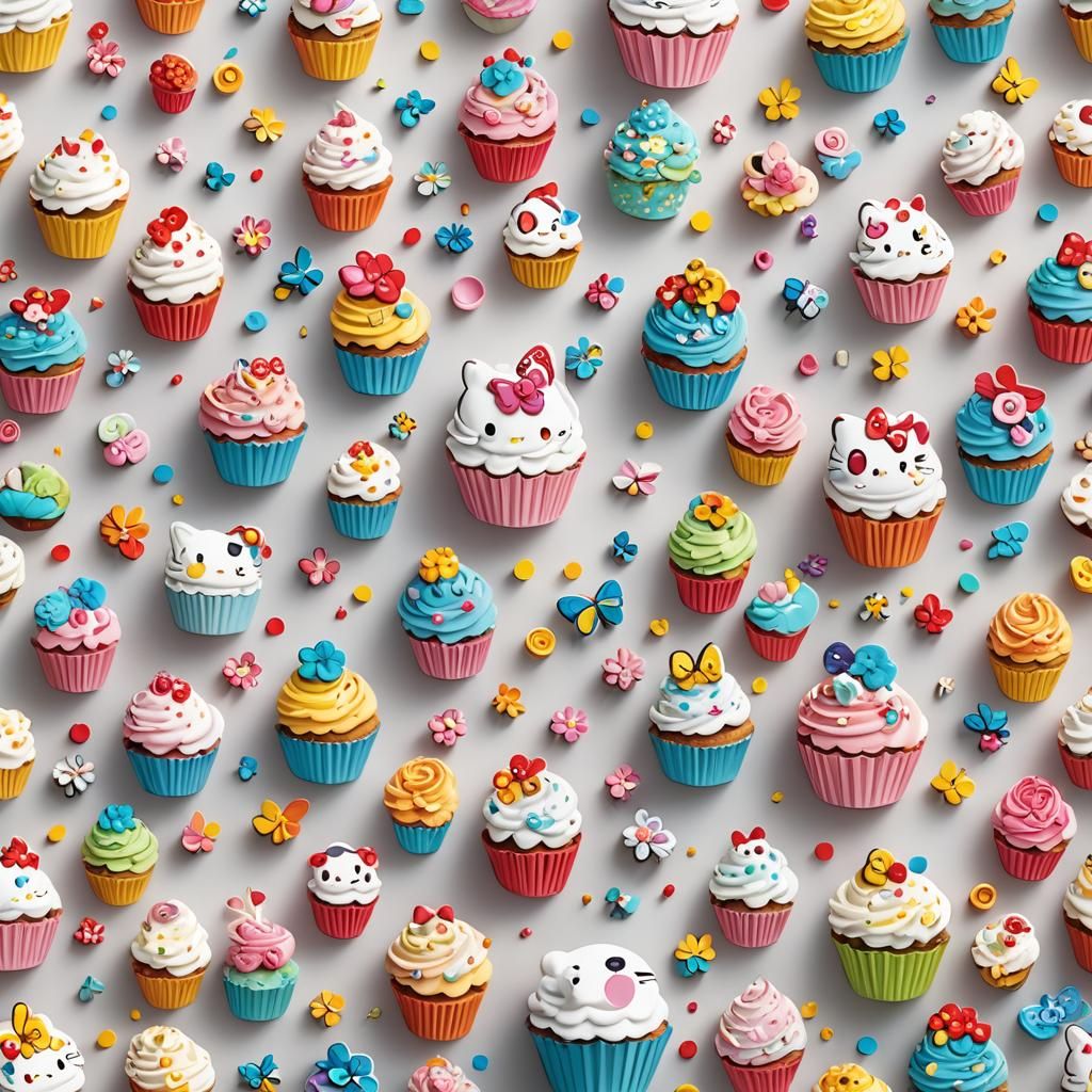 3D Sanrio "FLUX" with Butterflies and Rainbows