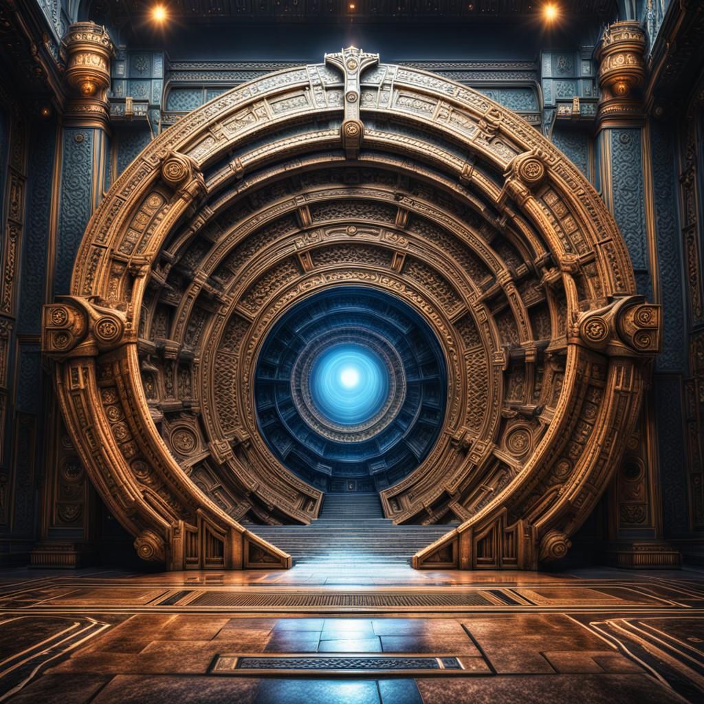 Stargate Portal to Alien Planet in Hyperrealism