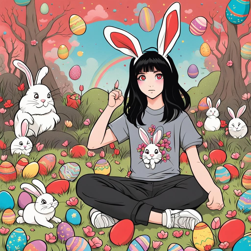 Goth Girl Dominates Demonic Easter Bunny