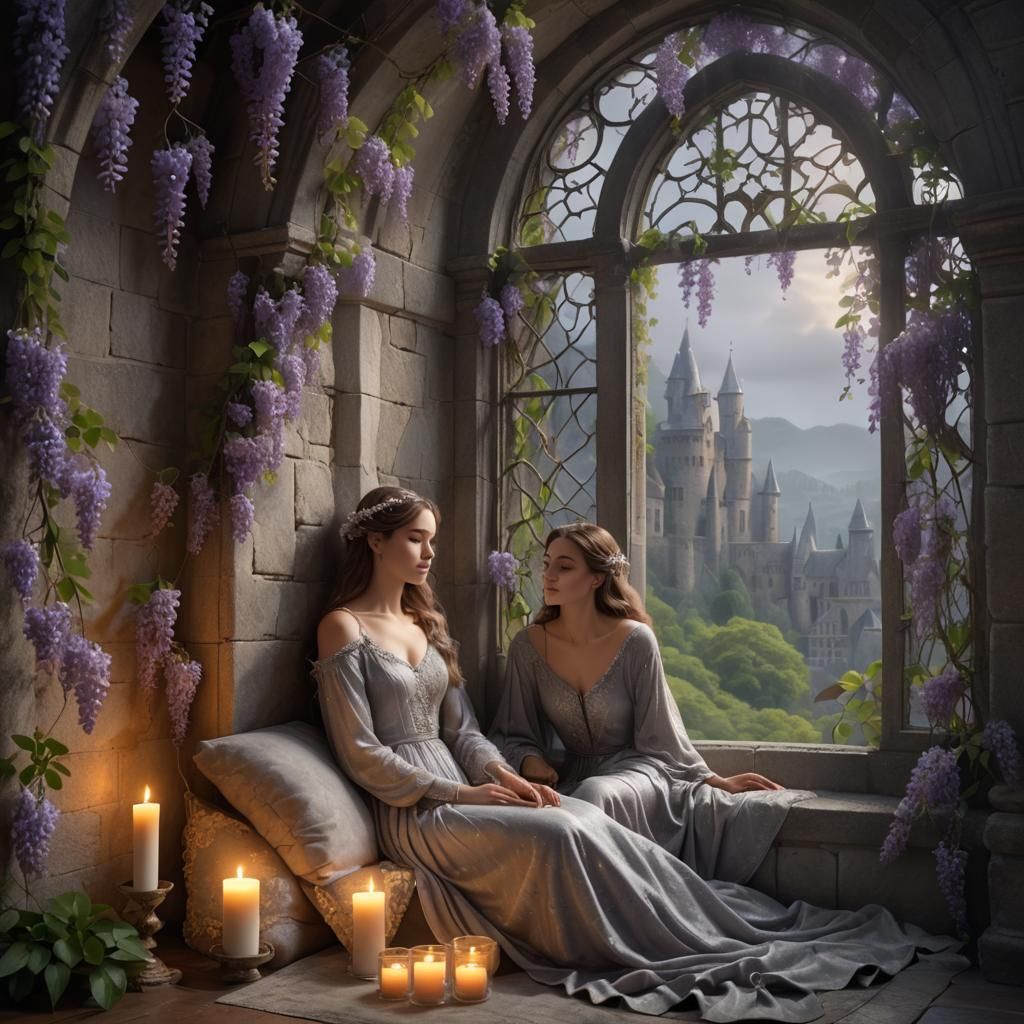 Sleeping Beauty in Castle Window Alcove