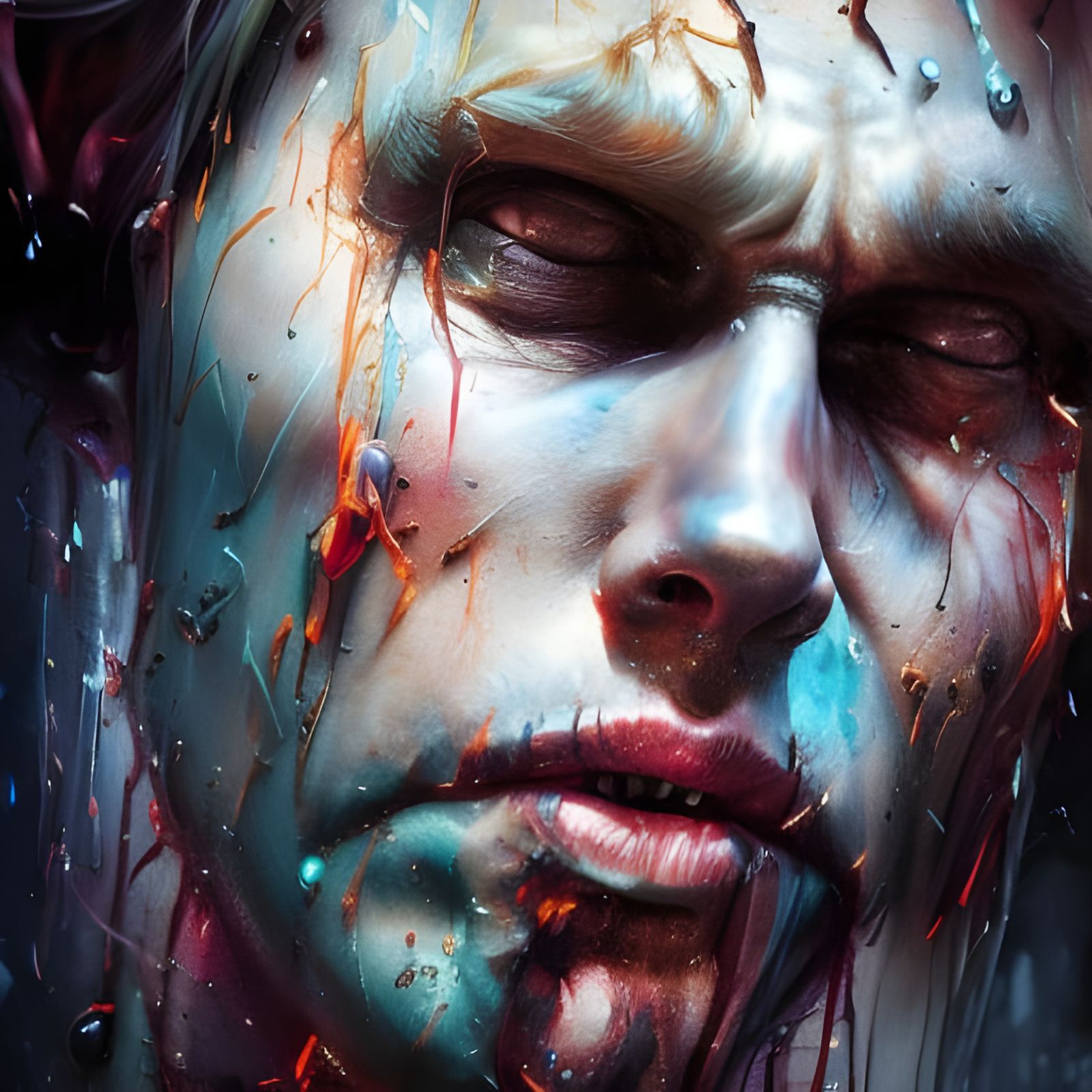 Rotting Putin Portrait by Klaus Wittmann: Hyperrealistic