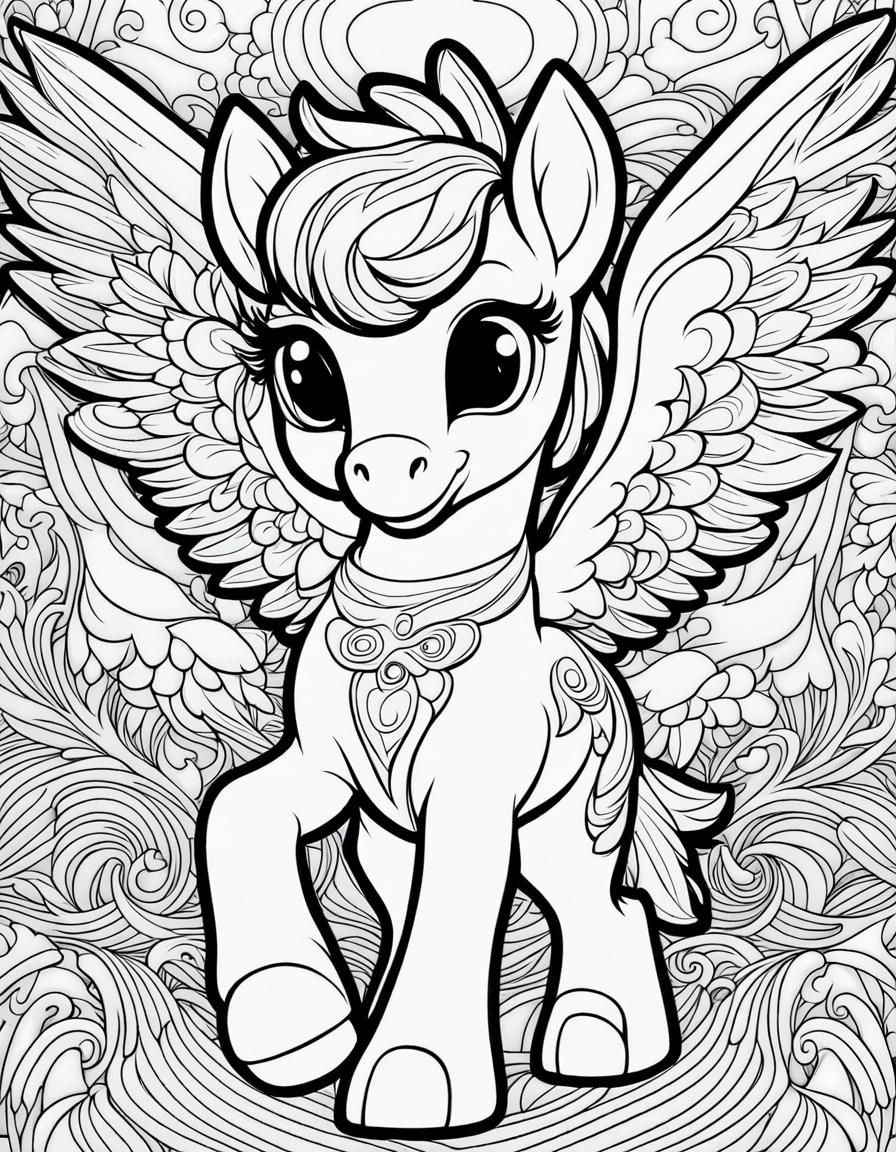 Pegasus and Unicorns Coloring Book page 24