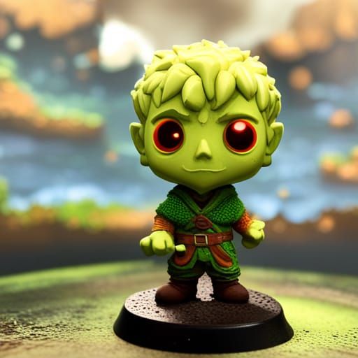 Halfling Rogue in Kinetic Pointillism Style