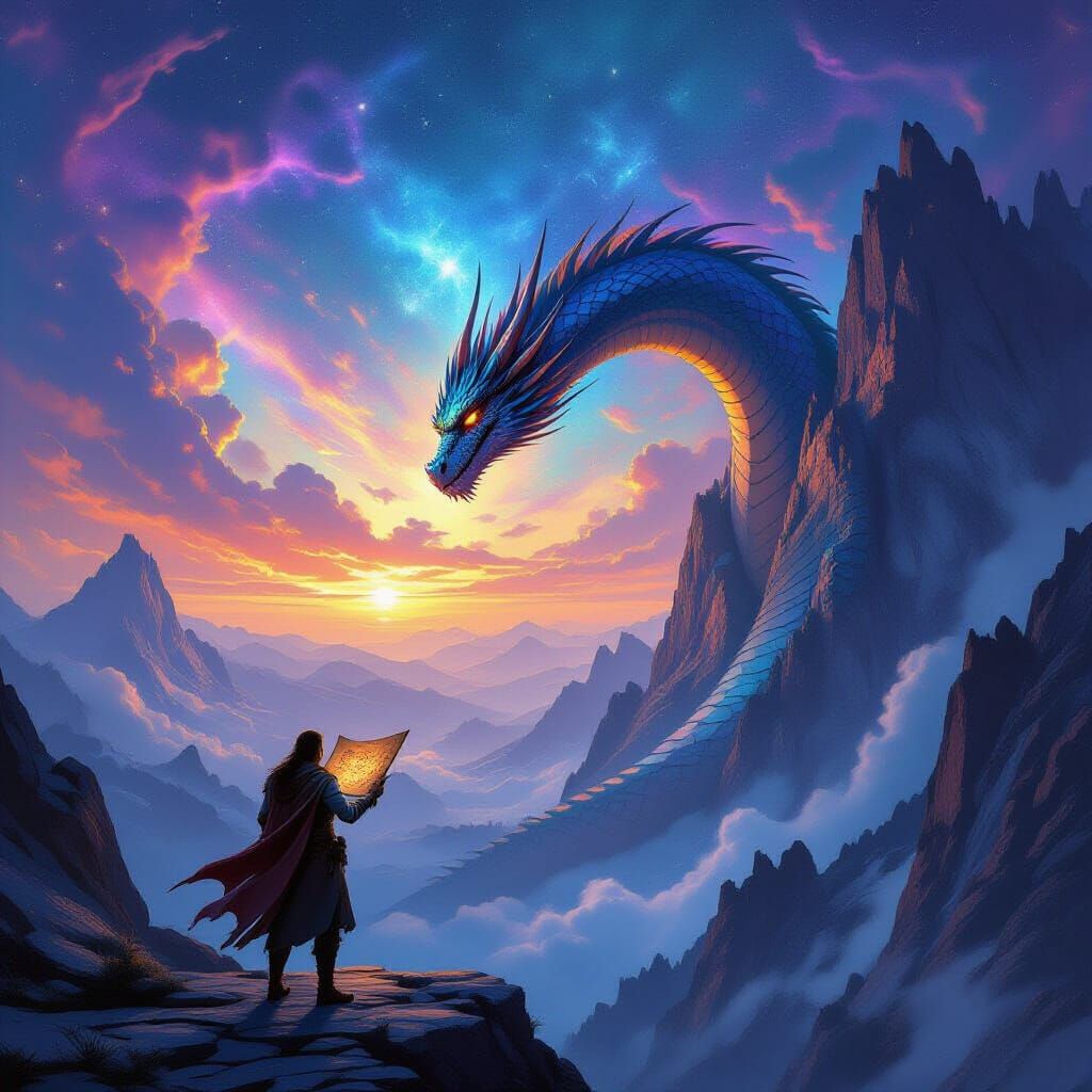 Adventurer at Cosmic Dragon Lair Entrance