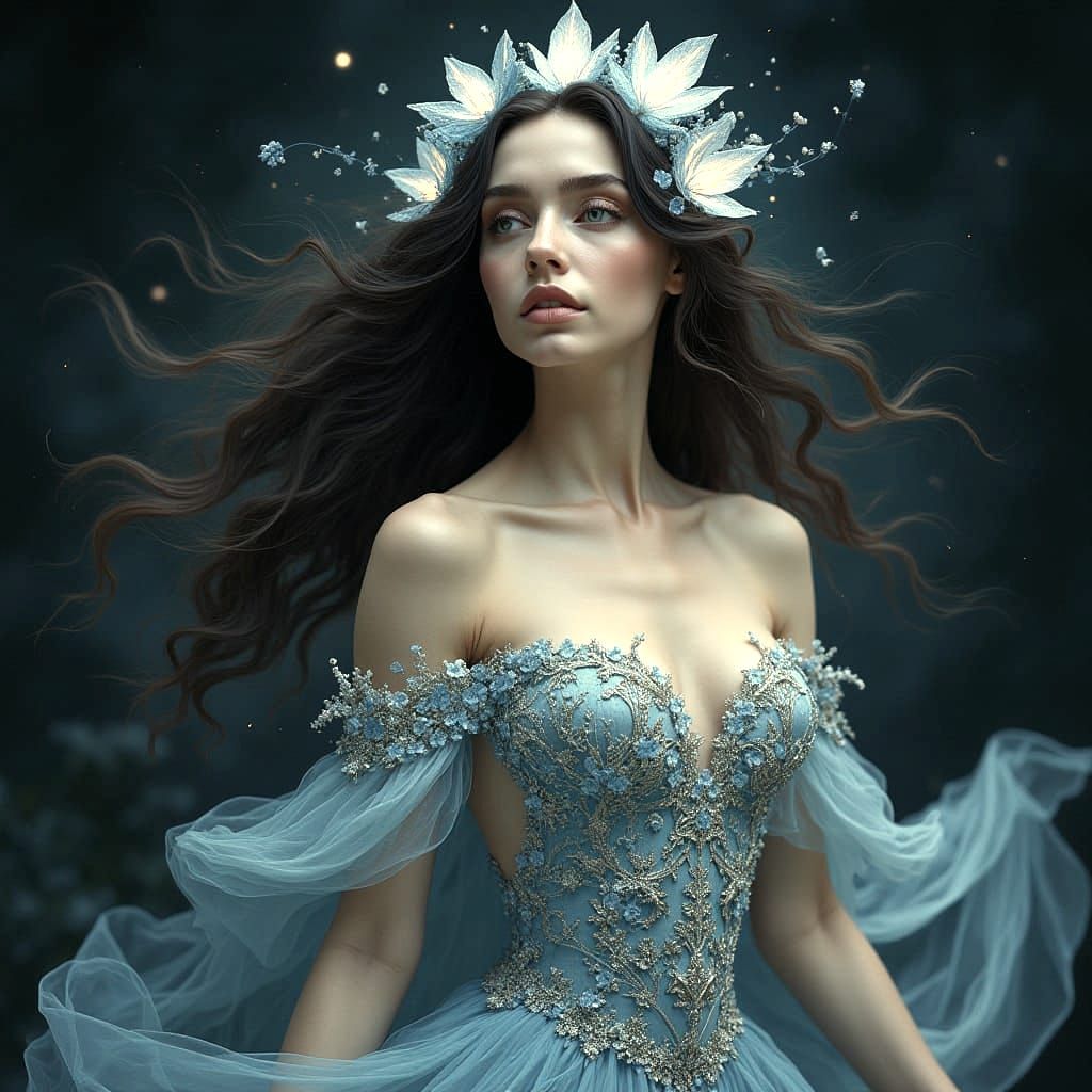 Hyperrealistic Portrait of a Celestial Beauty