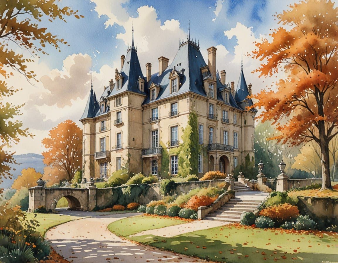 Charming Mansion Amidst Autumn Splendor