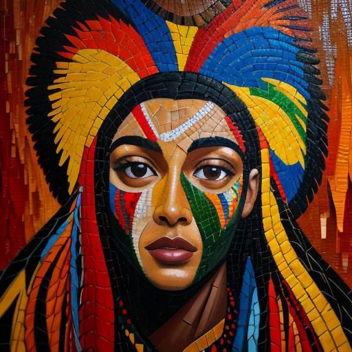 Vibrant Mosaic Patchwork in Neo-Impressionist Style