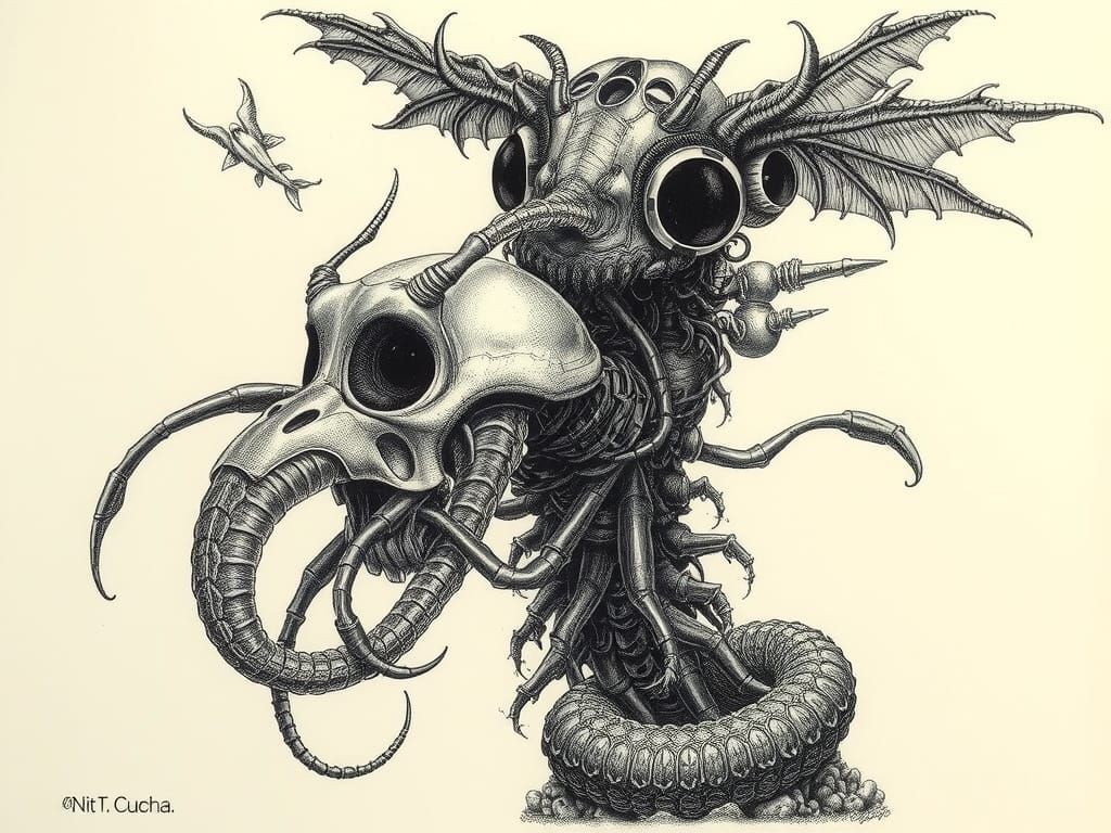 Cyborg Uprising: A Surreal Art Nouveau Fantasy