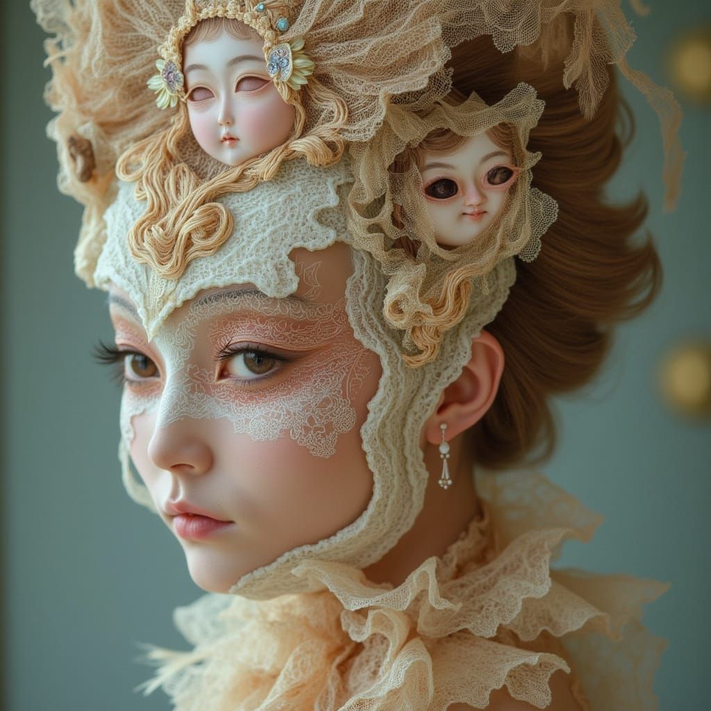 Ornate Masks in Whimsical Surreal Style