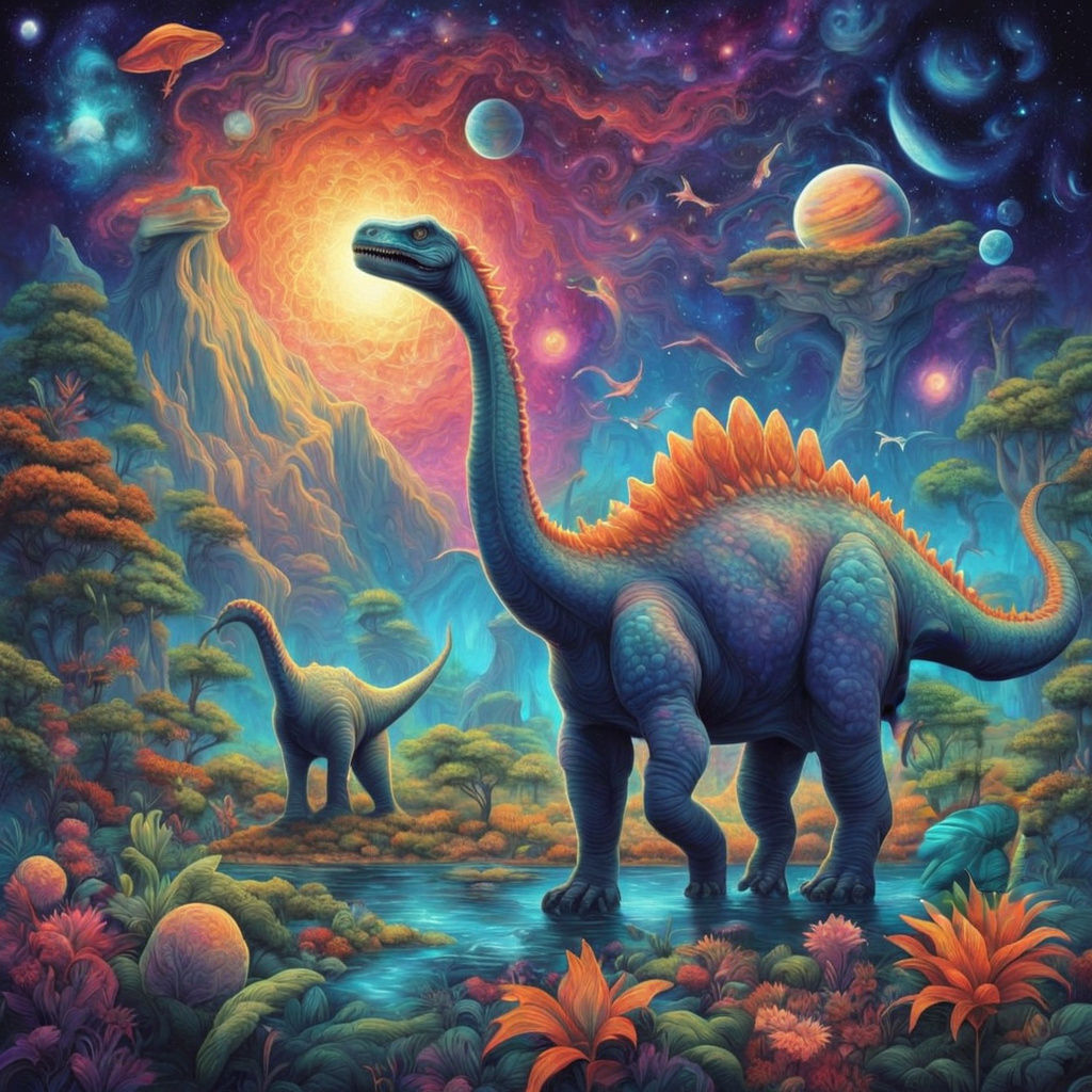 Ancient Jungles Teem with Life in Vibrant Cosmic Illustratio...