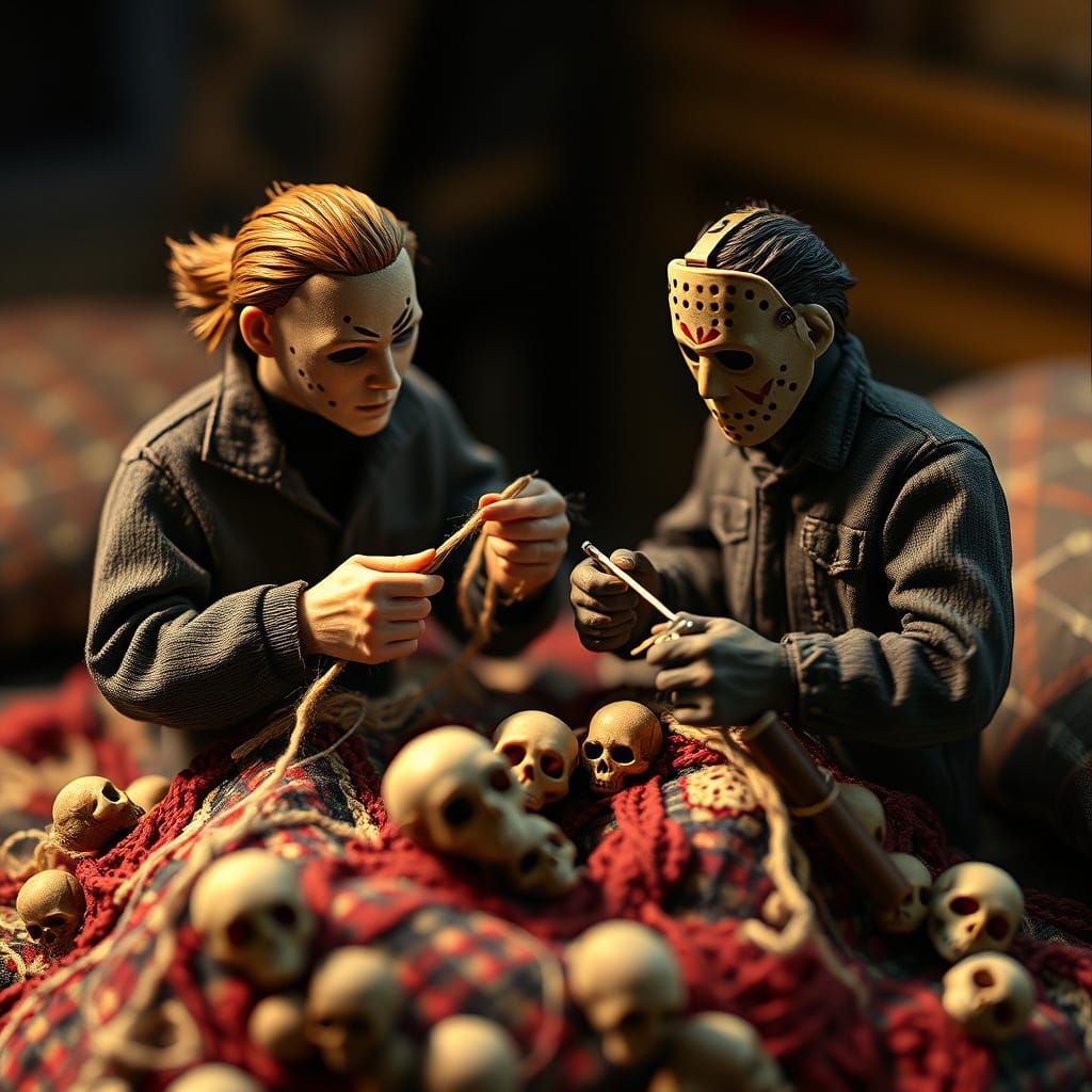 Miniature Michael Myers and Jason Crocheting