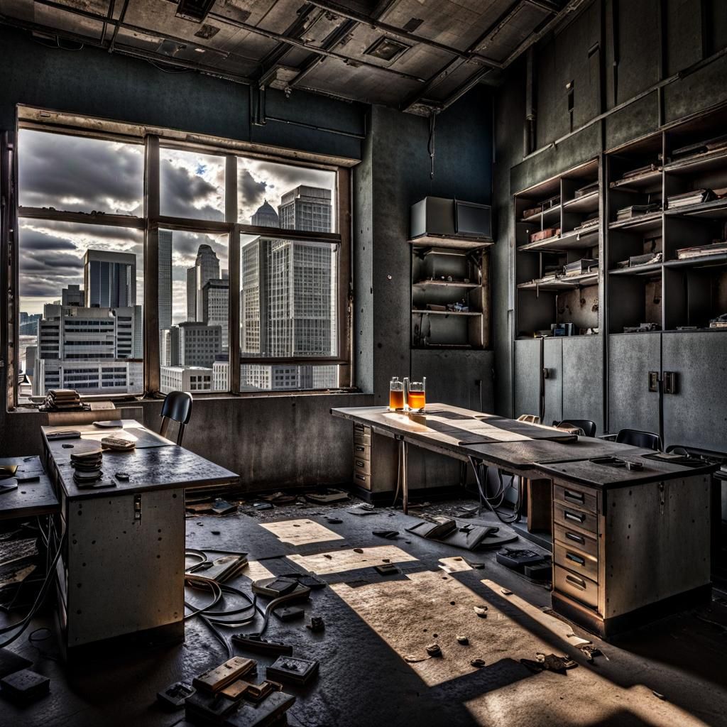 Post-Apocalyptic Clinic in Brutalist Style