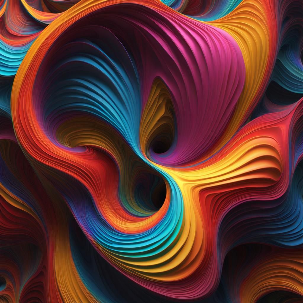 Abstract Vector Fractal with Dynamic Lighting